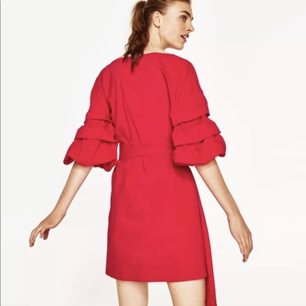 Zara mini dress with ruffled sleeves - Picture 5 of 7